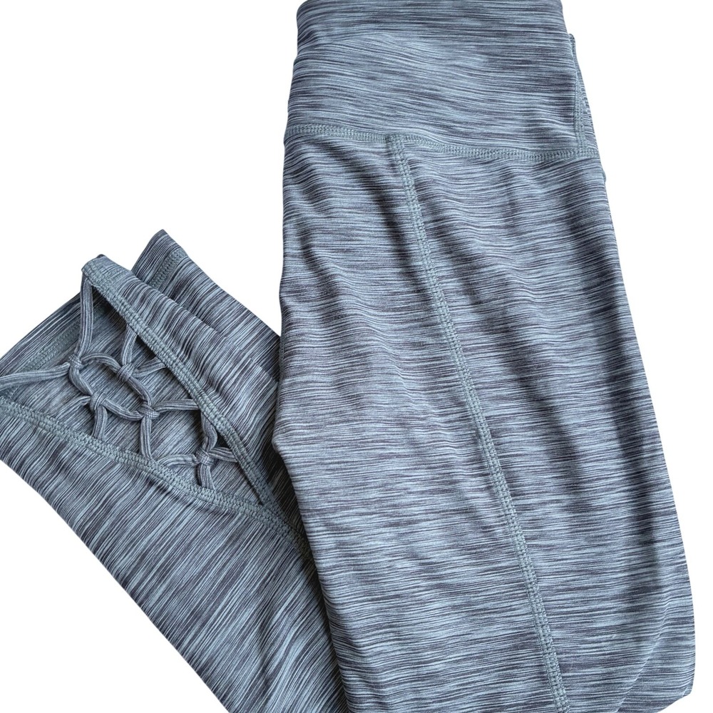 Prana Lattice Strap Leggings Crop Yoga Pants Blue Gorpcore Athleisure Small